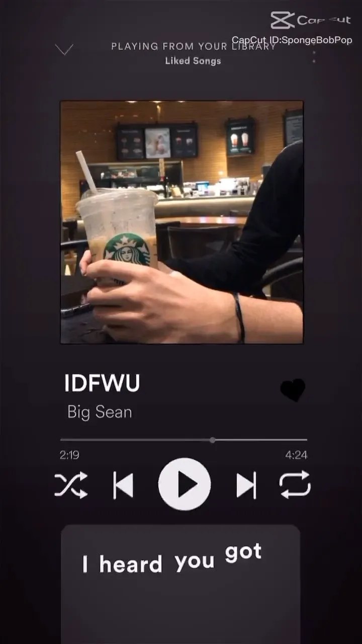 Poster Image for IDFWU Big Sean CapCut Template